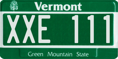 VT license plate XXE111
