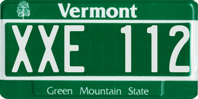 VT license plate XXE112