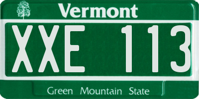 VT license plate XXE113