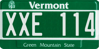 VT license plate XXE114