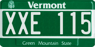 VT license plate XXE115