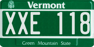 VT license plate XXE118