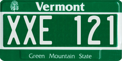 VT license plate XXE121