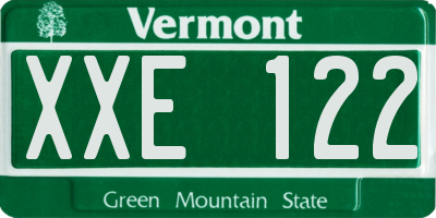 VT license plate XXE122