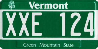 VT license plate XXE124