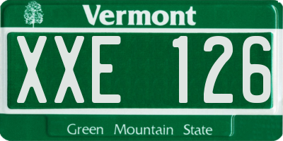 VT license plate XXE126