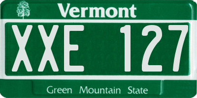 VT license plate XXE127