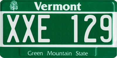 VT license plate XXE129