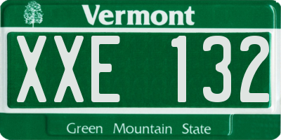 VT license plate XXE132