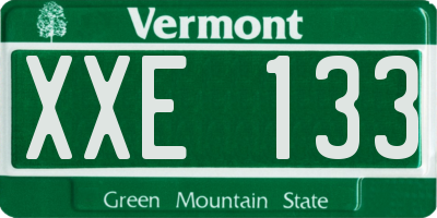 VT license plate XXE133