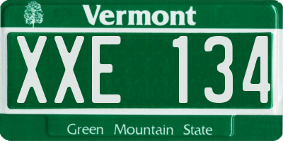 VT license plate XXE134