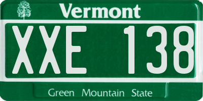 VT license plate XXE138