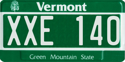 VT license plate XXE140