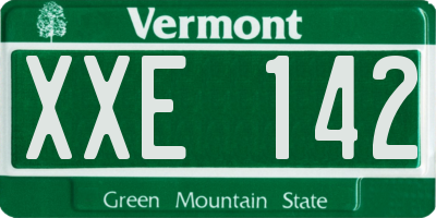 VT license plate XXE142