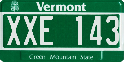VT license plate XXE143
