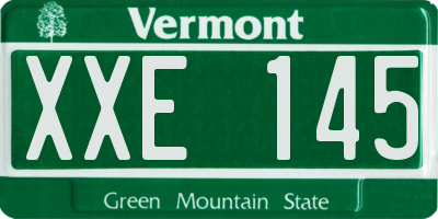 VT license plate XXE145