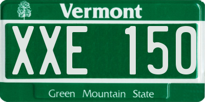 VT license plate XXE150