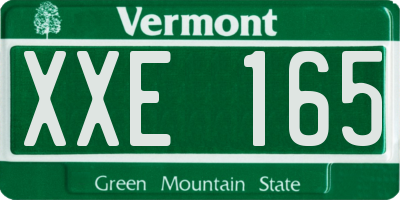 VT license plate XXE165