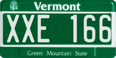 VT license plate XXE166