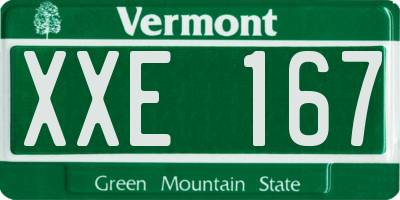 VT license plate XXE167