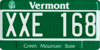 VT license plate XXE168