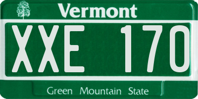 VT license plate XXE170