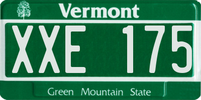 VT license plate XXE175