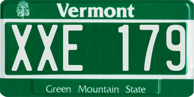 VT license plate XXE179