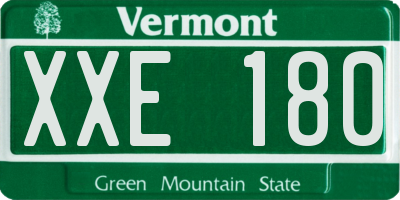 VT license plate XXE180