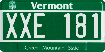 VT license plate XXE181