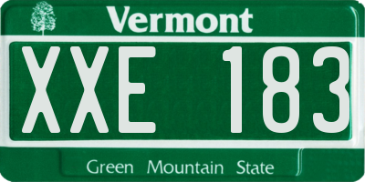 VT license plate XXE183