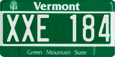 VT license plate XXE184