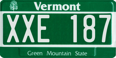 VT license plate XXE187