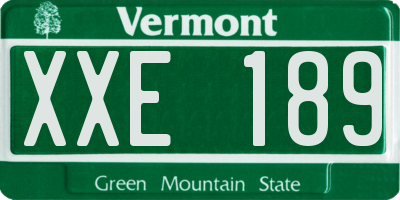 VT license plate XXE189
