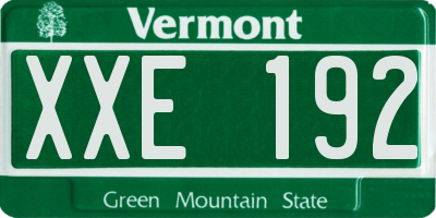 VT license plate XXE192