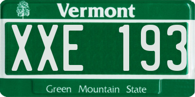 VT license plate XXE193
