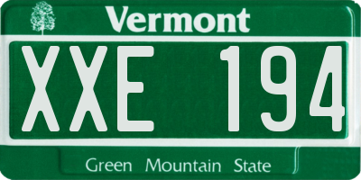 VT license plate XXE194
