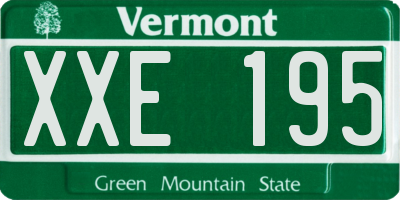 VT license plate XXE195