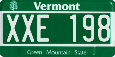 VT license plate XXE198