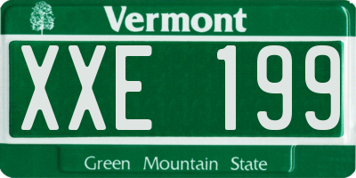 VT license plate XXE199