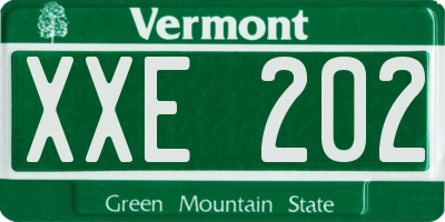 VT license plate XXE202