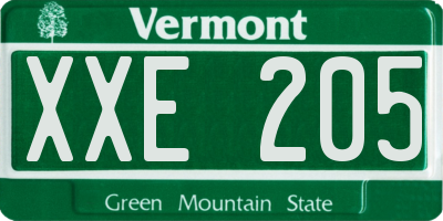 VT license plate XXE205