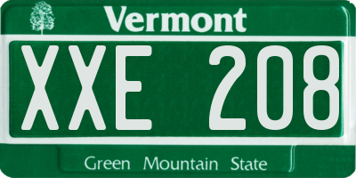 VT license plate XXE208