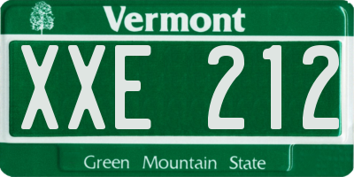 VT license plate XXE212