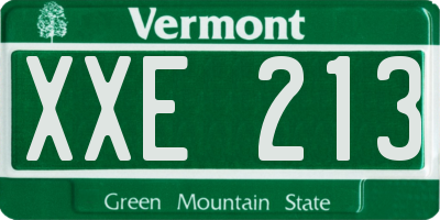 VT license plate XXE213
