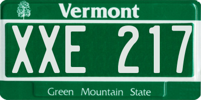 VT license plate XXE217