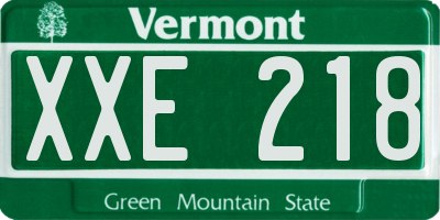 VT license plate XXE218