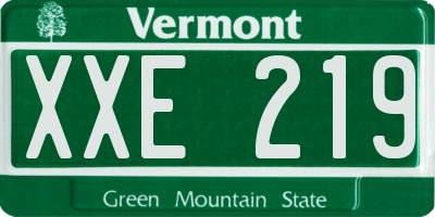 VT license plate XXE219