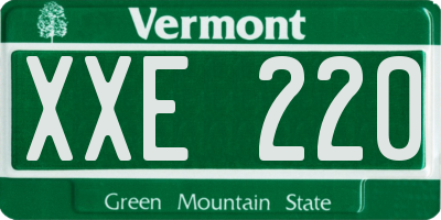 VT license plate XXE220