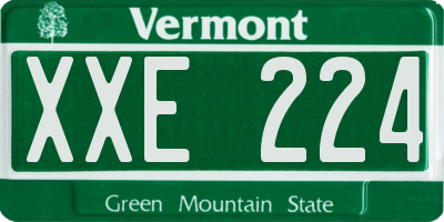 VT license plate XXE224